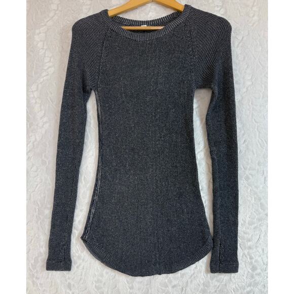 Lululemon Cabin Yogi Long Sleeve Boolux Sweater Inkwell Heather Gray Blue XS/ 2* - Picture 2 of 16